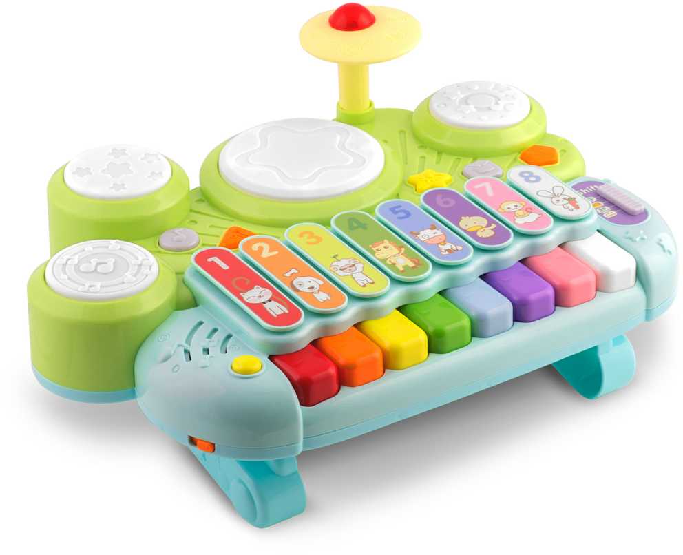 Muzikiniai žaisliniai cimbolai, ksilofonas ir būgnai RK-751 Ricokids