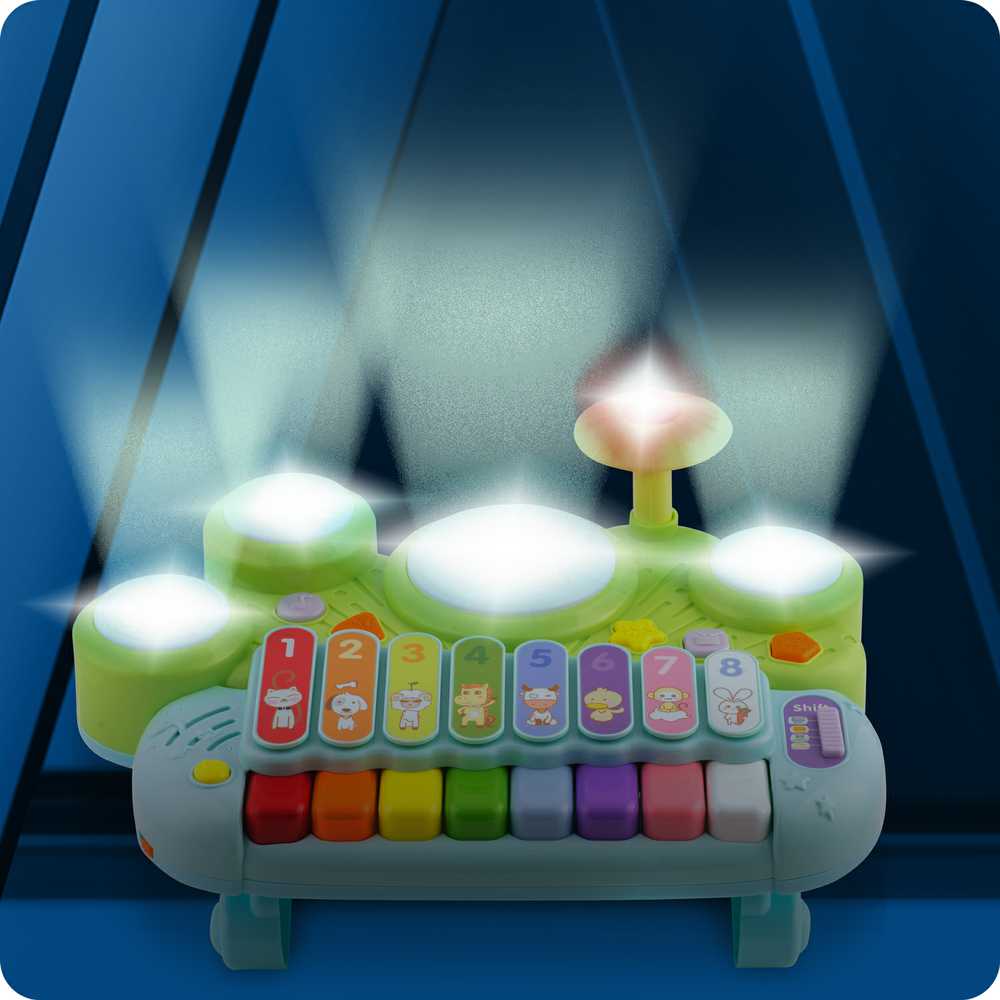 Muzikiniai žaisliniai cimbolai, ksilofonas ir būgnai RK-751 Ricokids