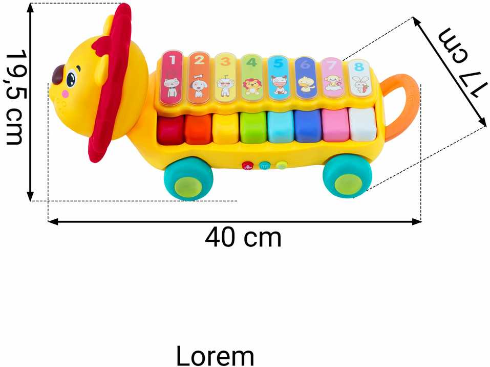 Važiuojantis muzikinis žaislas ksilofonas - pianinas Liūtas Ricokids, RK-740