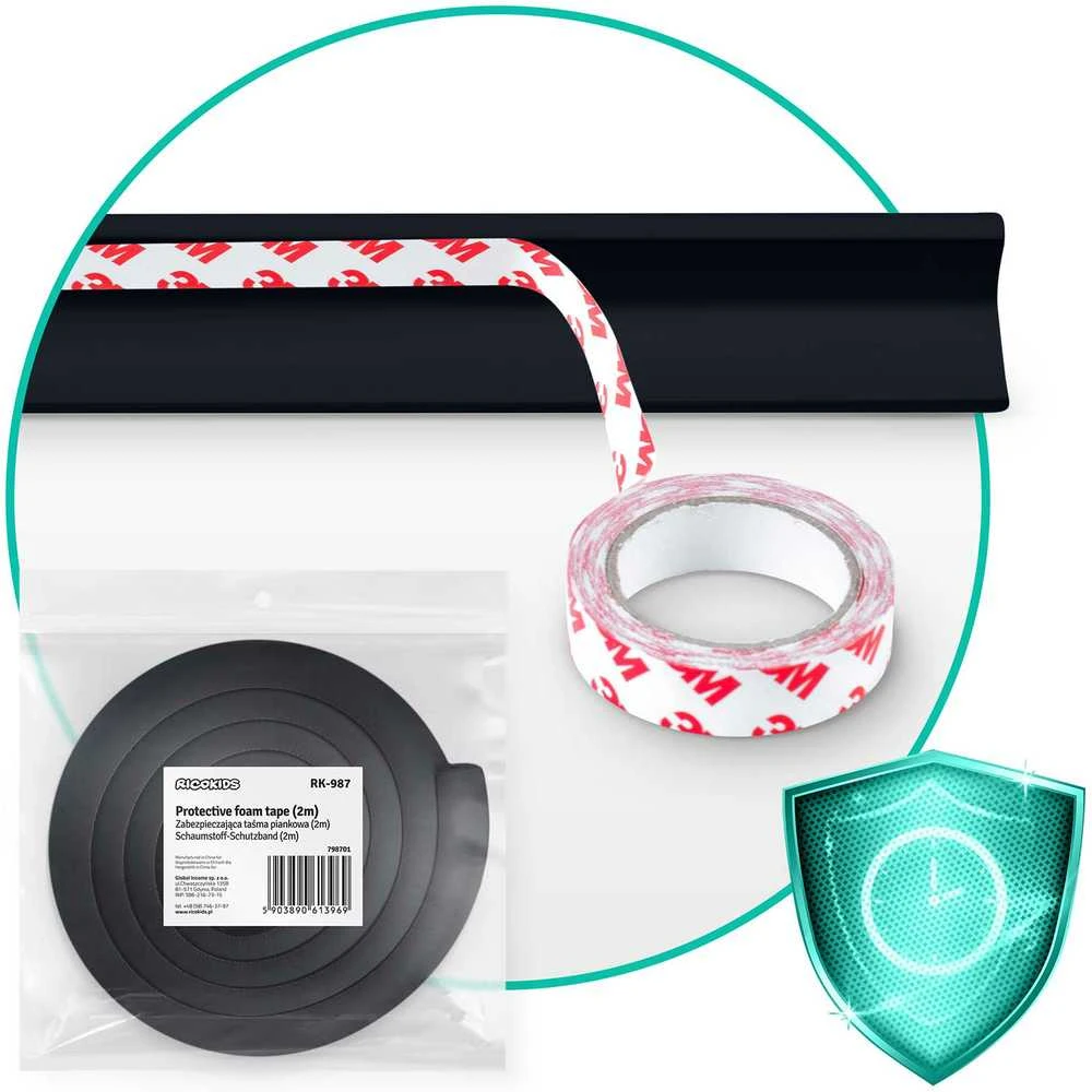 Ricokids 798701 juoda putplasčio apsauginė juosta 2 m