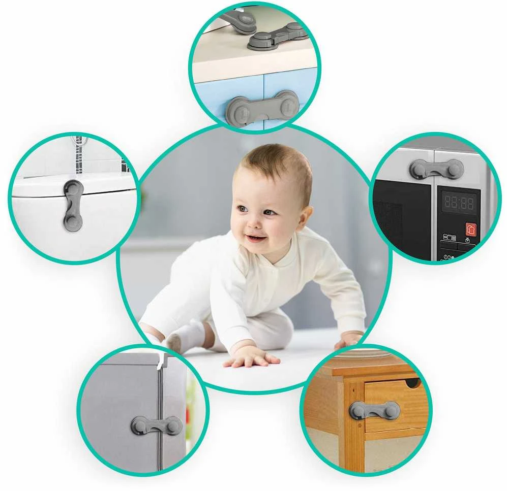 Ricokids 798301 spintelės atidarymo spyna, 10 vnt, pilka