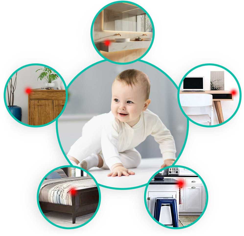 Ricokids Gyvūno galvos formos spintelių kampų apsaugos - 10 vnt.