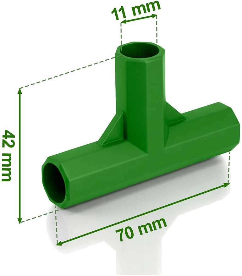 11 mm 3 polių jungtys pomidorų augalams Plonos PL-941 žalios 4 vnt.