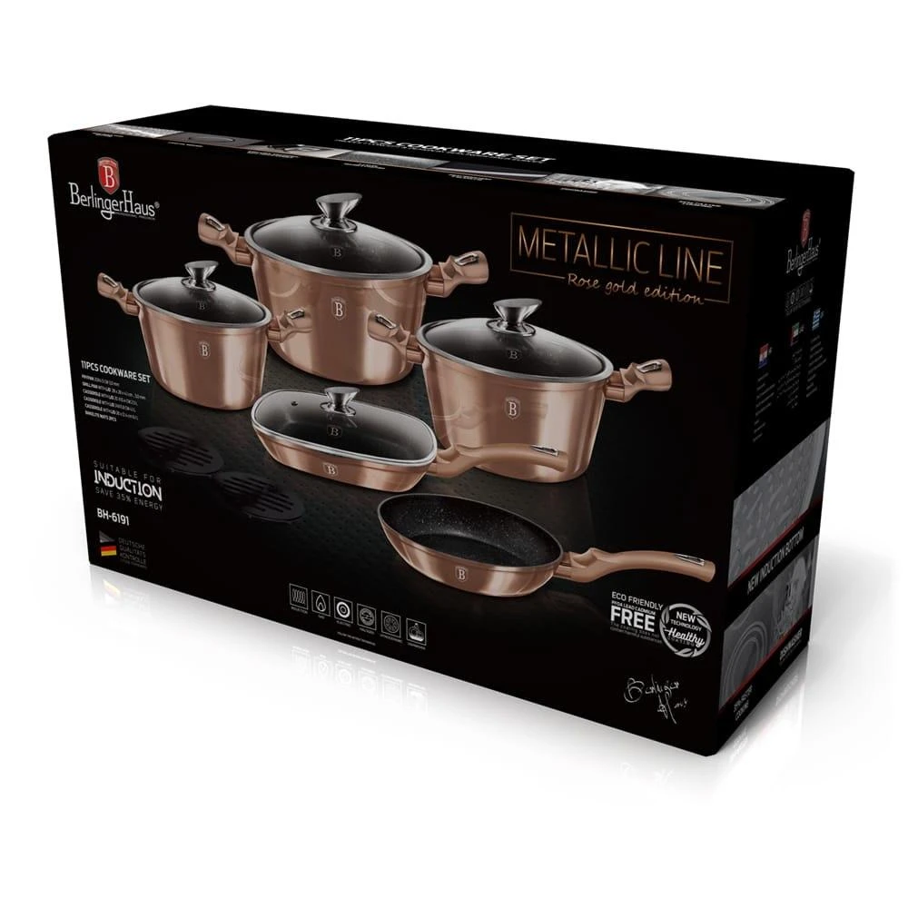Berlinger namas KOMPLET GARNKÓW 11-EL. BERLINGER HAUS METALLIC LINE ROSE GOLD BH-6191