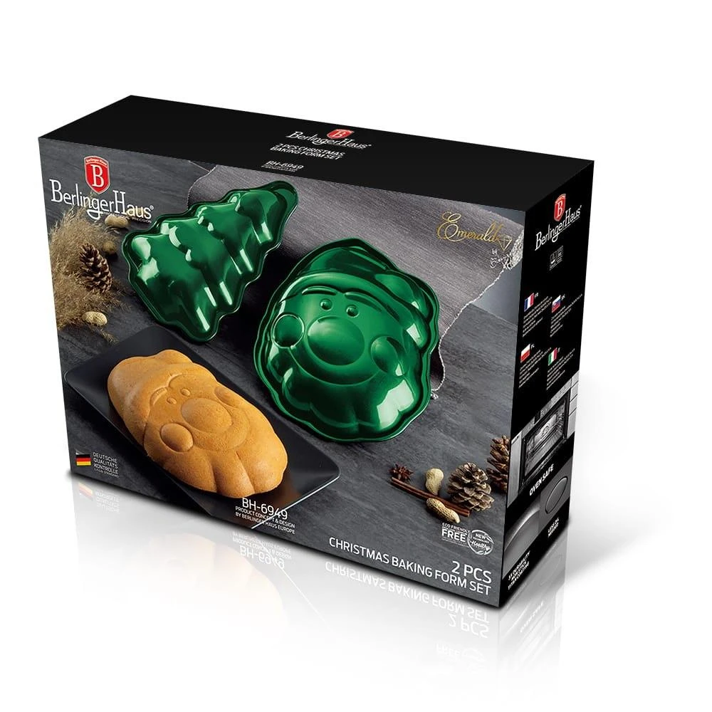 Rinkinys 2 ŚWIĄTECZNYCH FOREMEK DO PIECZENIA CIASTEK BERLINGER HAUS EMERALD BH-6949