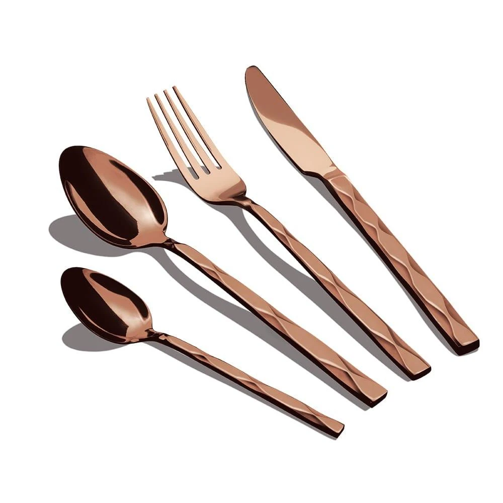 24 DALIŲ STALIO ĮRANKŲ RINKINYS. GLOSSY BERLINGER HAUS ROSEGOLD BH-2621