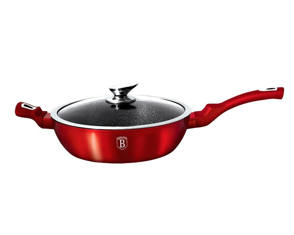 Akmens masės keptuvė BerlingerHaus BH-1260, Ø28cm, raudona