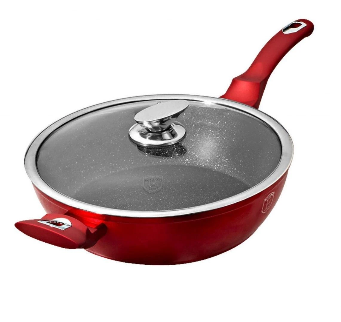 Akmens masės keptuvė BerlingerHaus BH-1260, Ø28cm, raudona