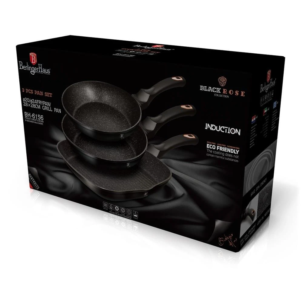 Berlinger Haus keptuvė Metallic Line Carbon Edition 20 24 28cm komplektas