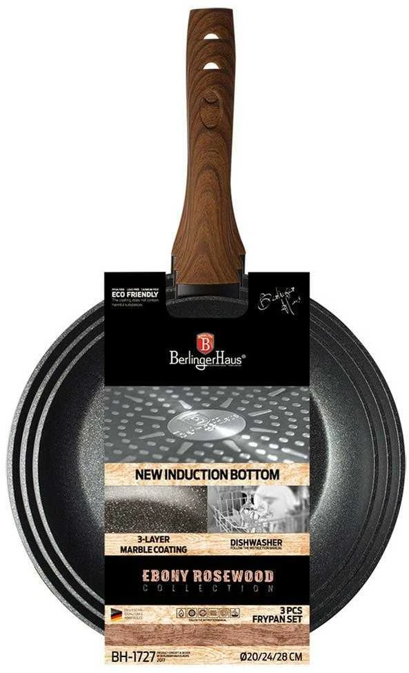 Berlinger Haus keptuvė Ebony 20 24 28cm rinkinys 3vnt.