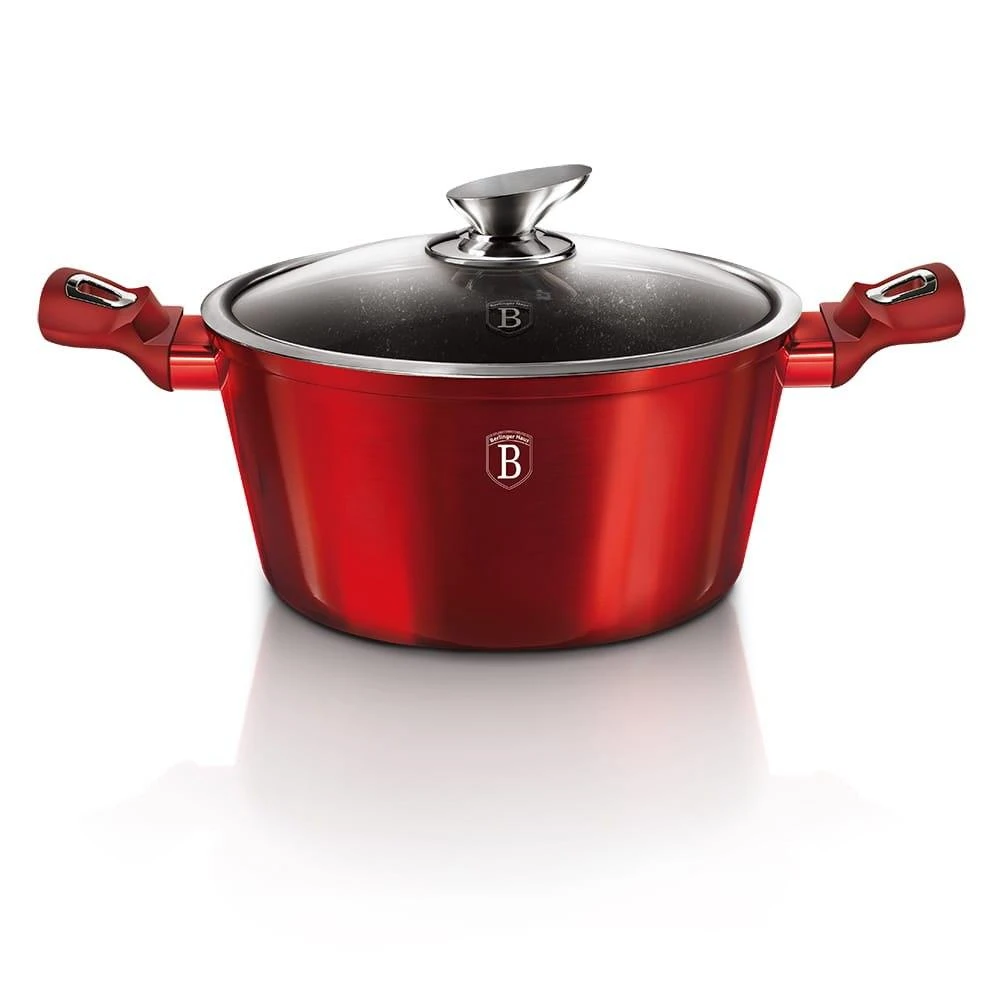 KOMPLET GARNKÓW 3-ele 24cm BERLINGER HAUS METALLIC BURGUNDY LINE BH-6779