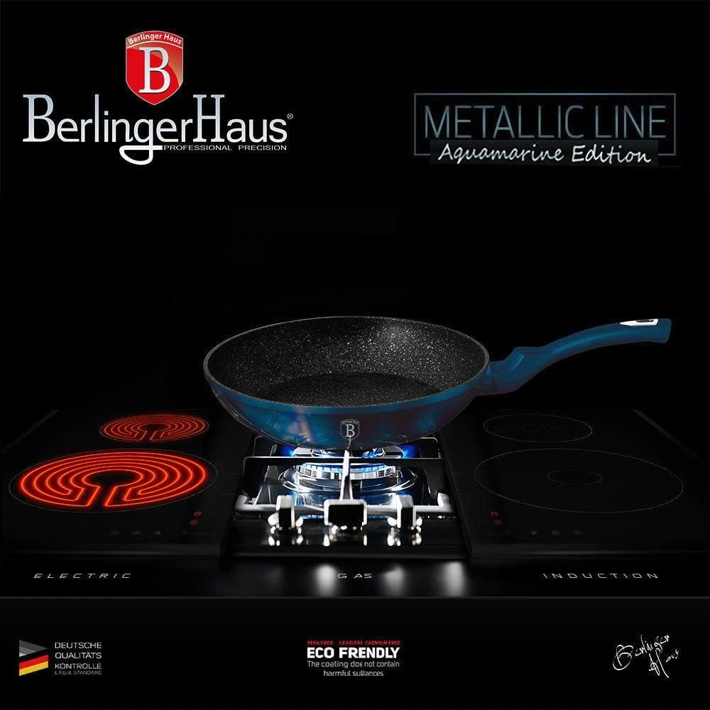 Berlinger Haus keptuvė Metallic Line Aquamarine Edition 20 24 28cm rinkinys