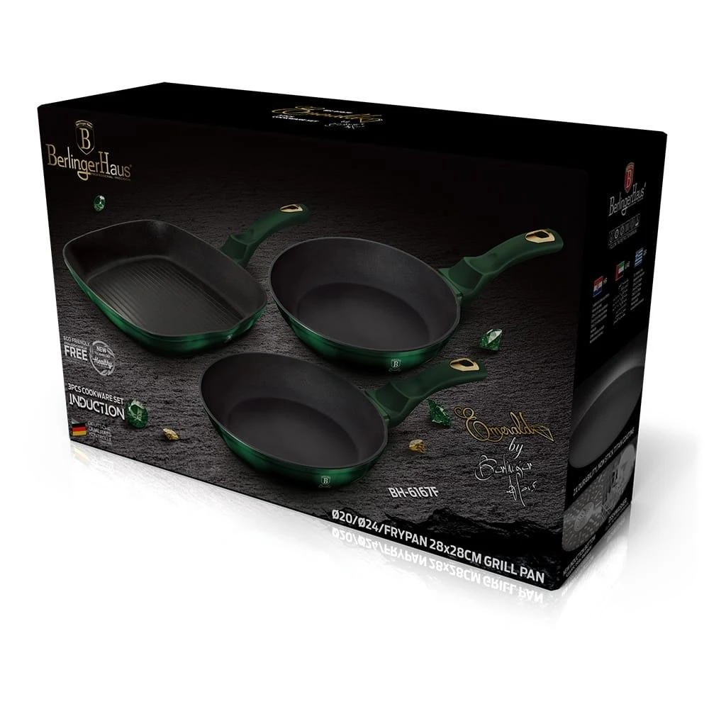 3 TITANO VENTILIATORIŲ RINKINYS BERLINGER HAUS METALLIC EMERALD BH-6167