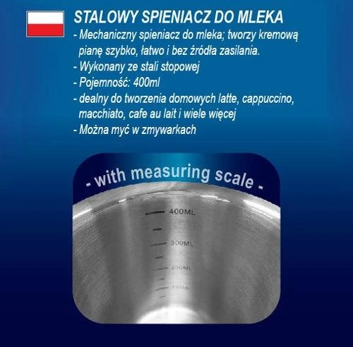 King Hoff Spieniacz Pieno plakiklis, plieno, 0,4 l, „Kinghoff“