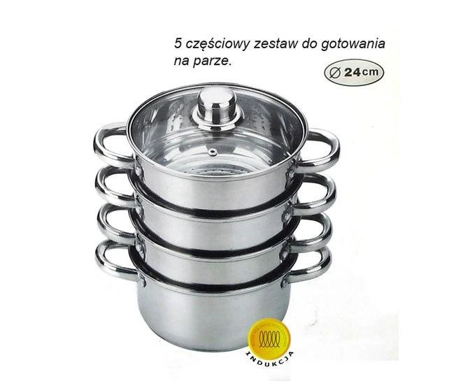 King Hoff Puodas Garinimo puodas, plieno, 5 elementų rinkinys, 24 cm skersmuo, 5 l, „Kinghoff“