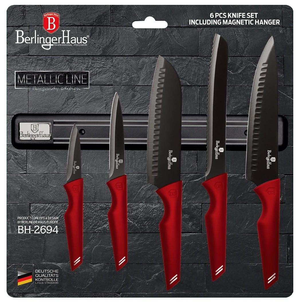 Peilių Rinkinys Berlinger Haus Burgundy BH-2694 6 Dalių