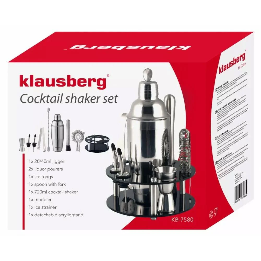 Rinkinys Barmeno rinkinys, sidabrinis, 9 dalys, Klausberg