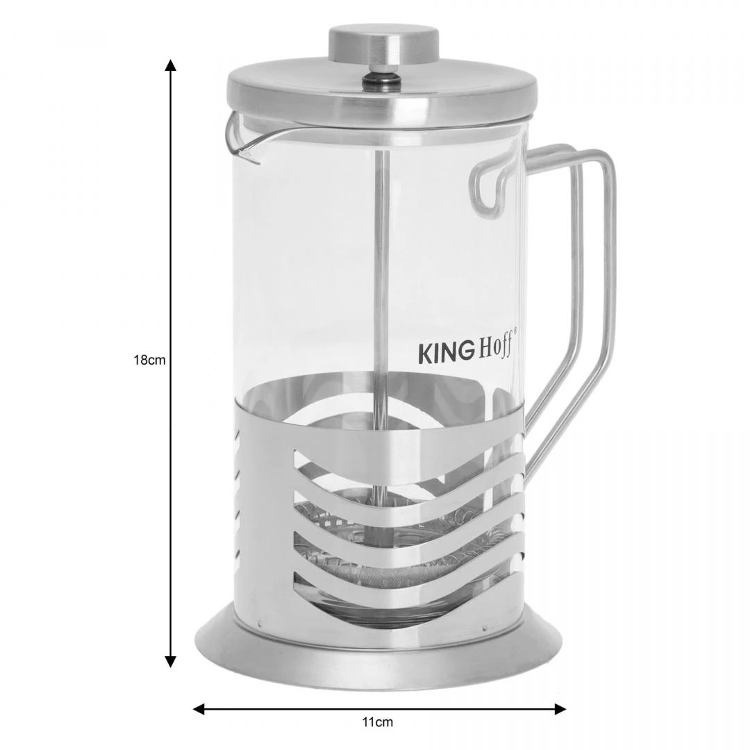 French press kavinukas King Hoff 600ml su matmenimis