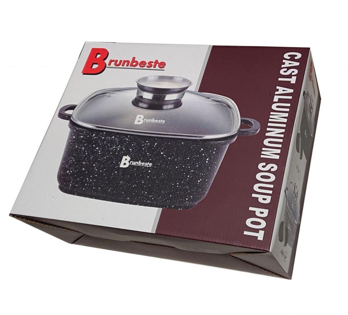 Brunbeste TRADICINIS Kvadratinis PUODAS NELIPAUSIS MARMURAS 6,5L