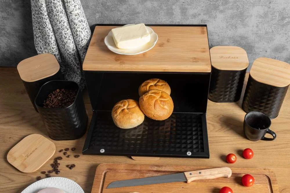 DVIPUSIS ATIDEDAMAS DUONOS DĖŽUTĖ RINKINIUJE SU 4 INDELIAIS BRUNBESTE BB-2754-PL