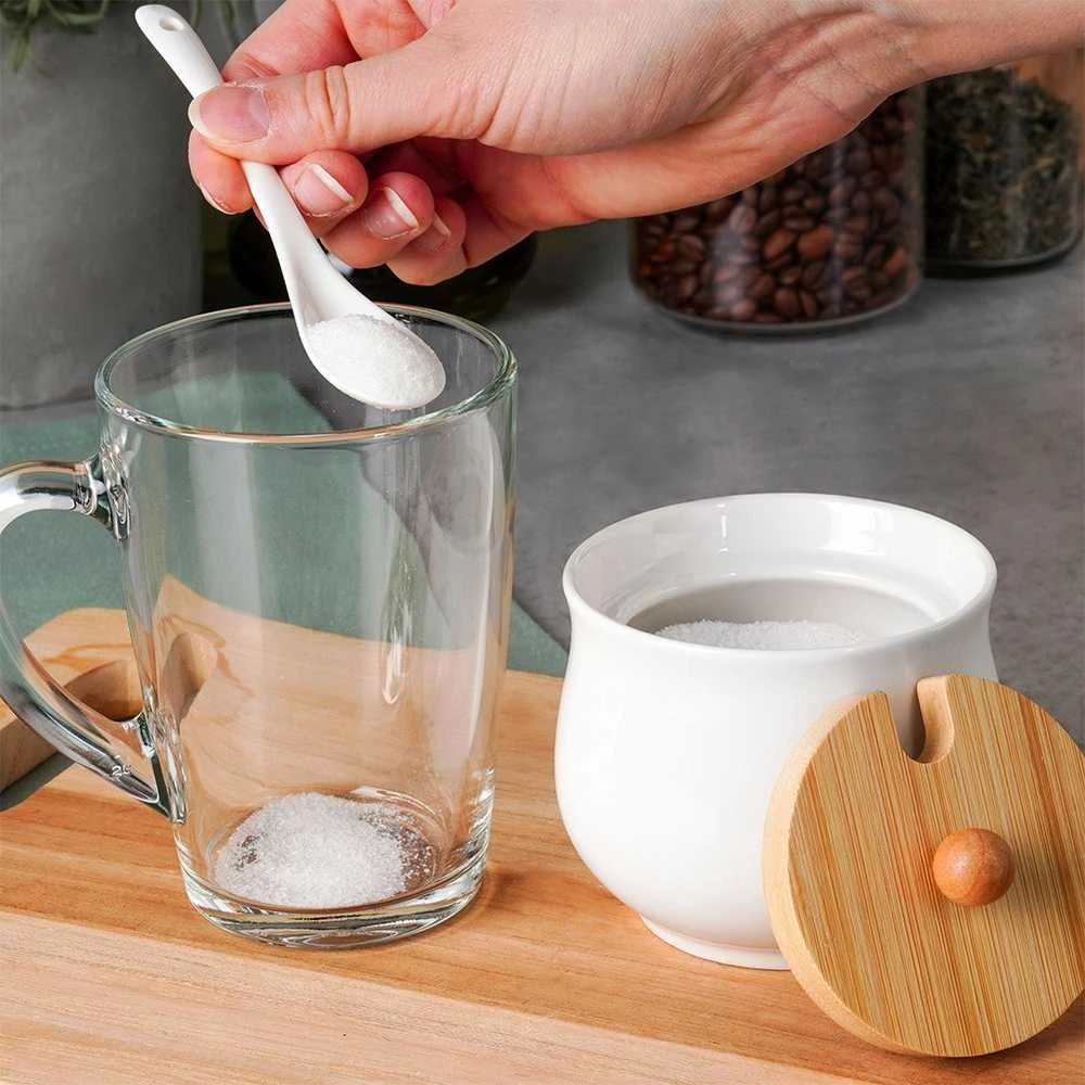 Cukrinė Vilde 250 ml su bambukiniu dangteliu ir šaukšteliu