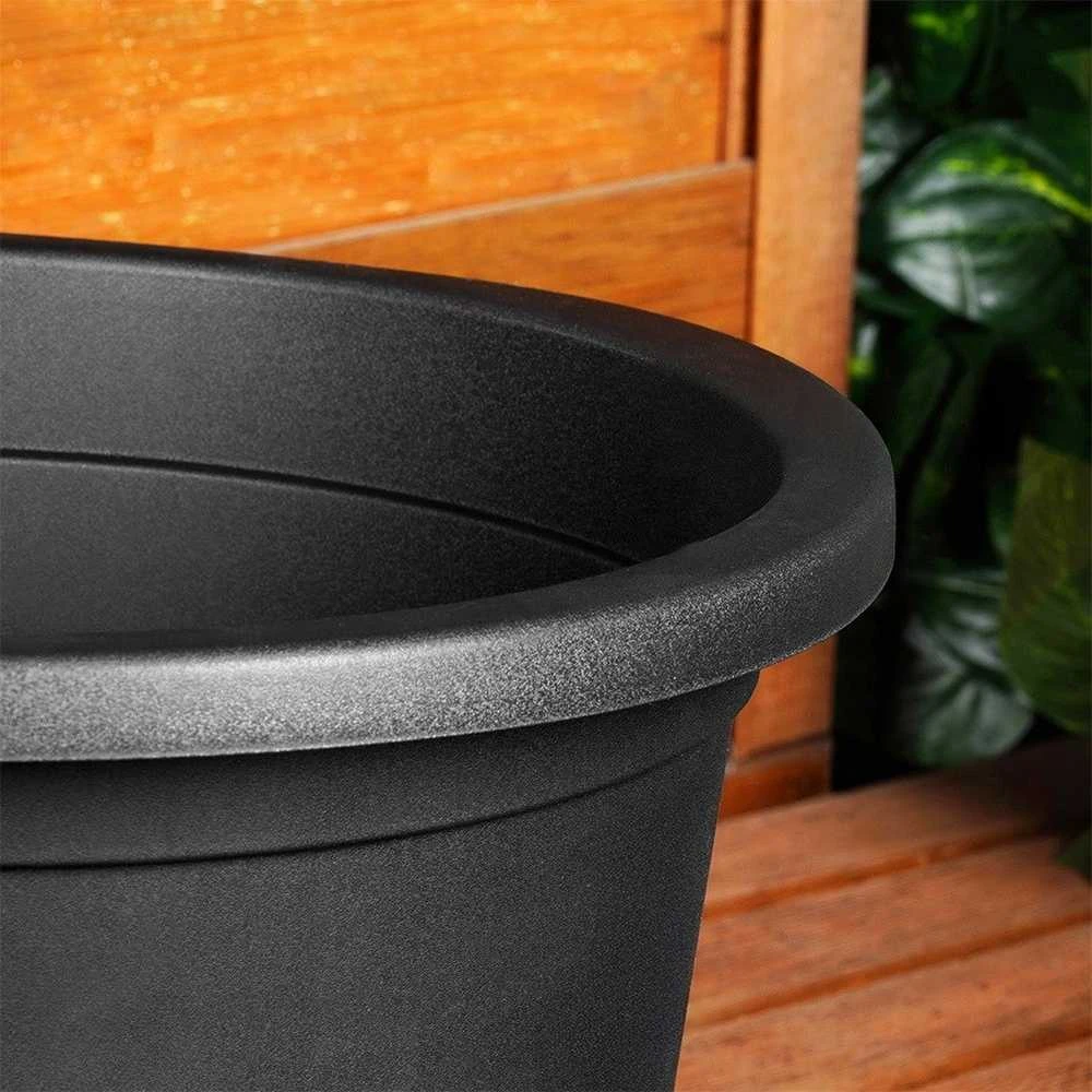 Vilde Vazonas gėlėms 39 cm juodas plastikinis