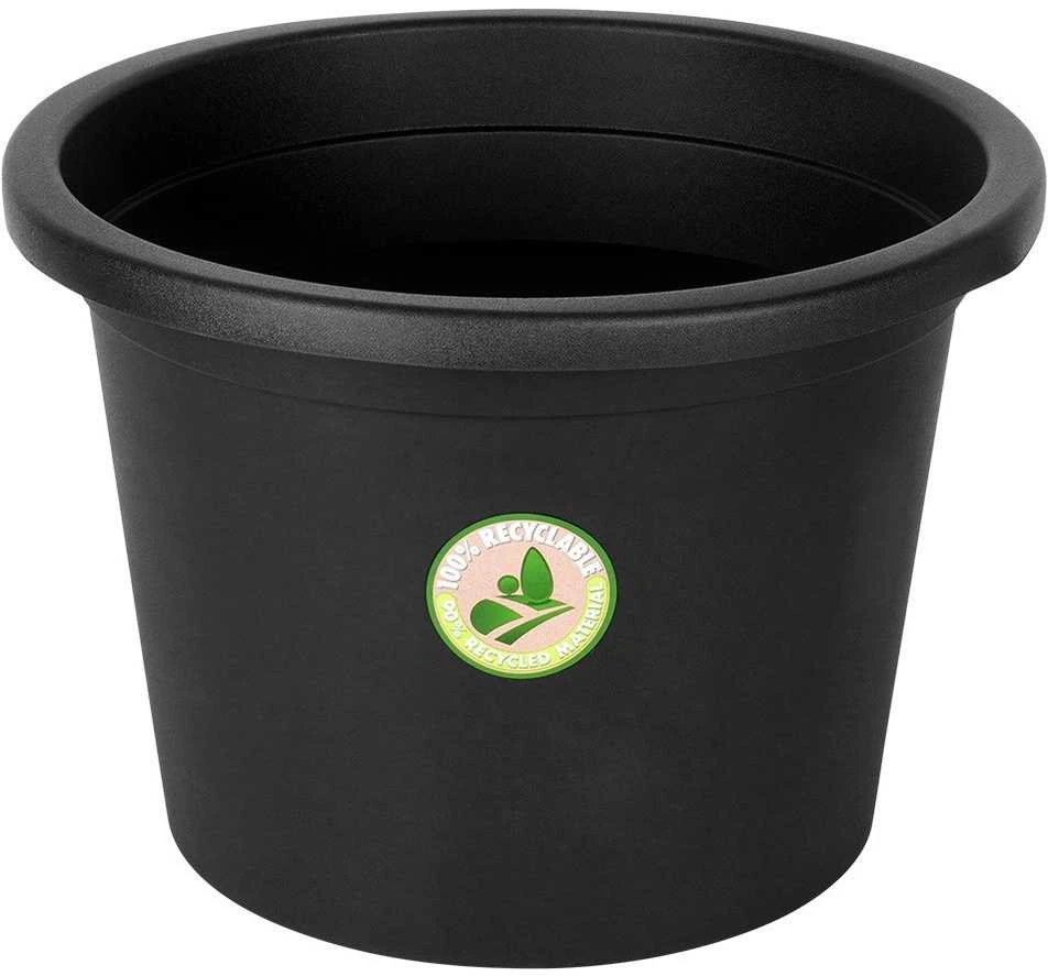 Vilde Vazonas gėlėms 39 cm juodas plastikinis