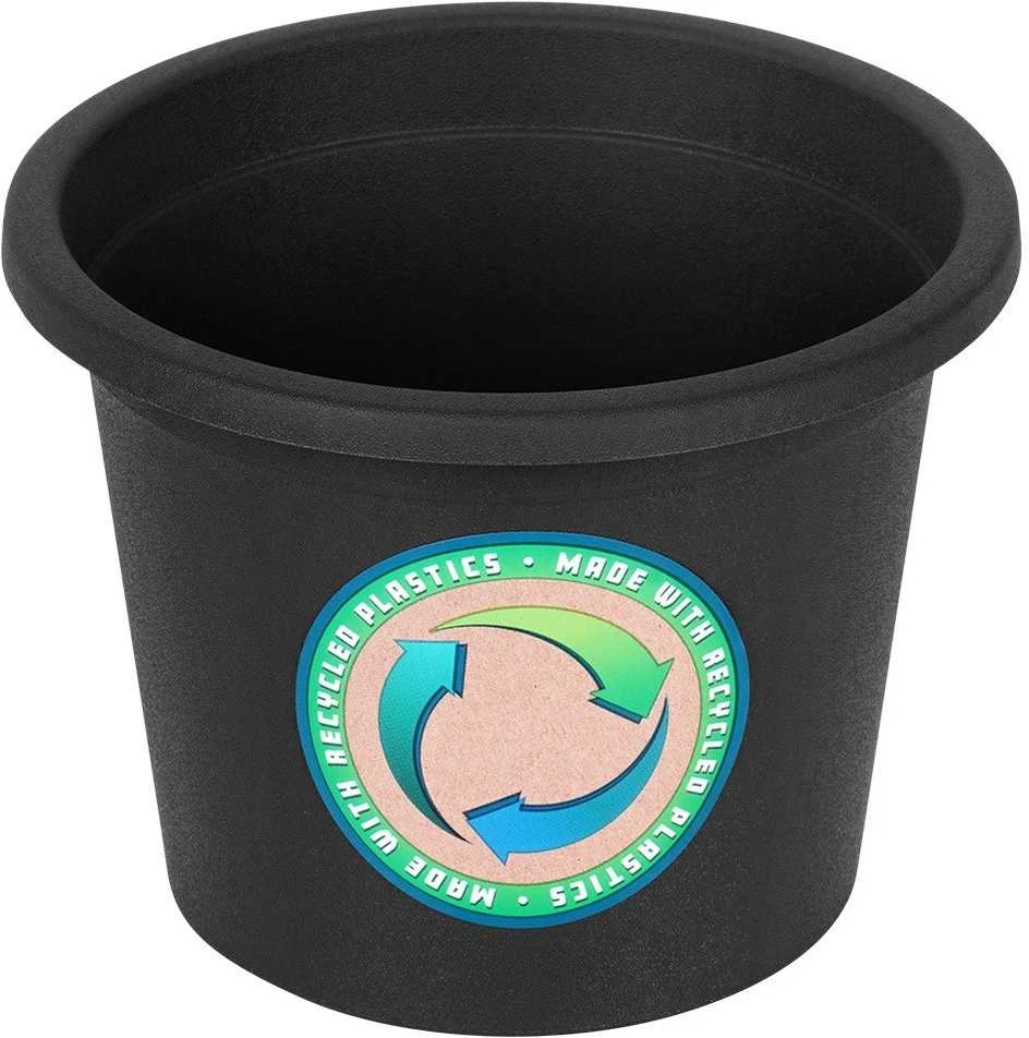 Vilde Juodi plastikiniai gėlių vazonai 3 vnt. 14,5 cm