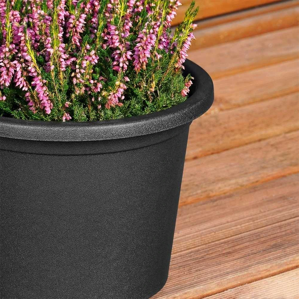 Vilde Plastikinis gėlių vazonas Juodas 20 cm - Sodo vazonas