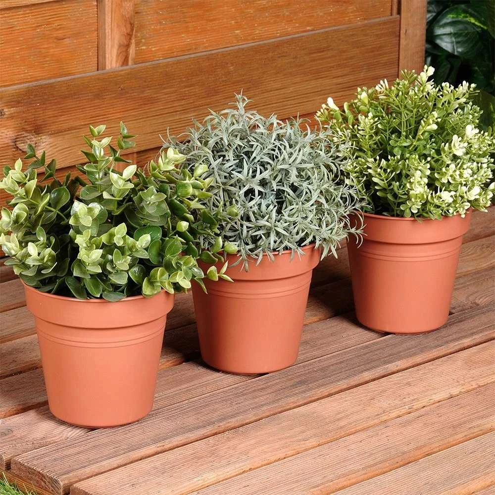 Ibergarden ProGarden Gėlių Vazonai 13 cm Plastikiniai 3vnt Orui Ir Lauko Naudojimui