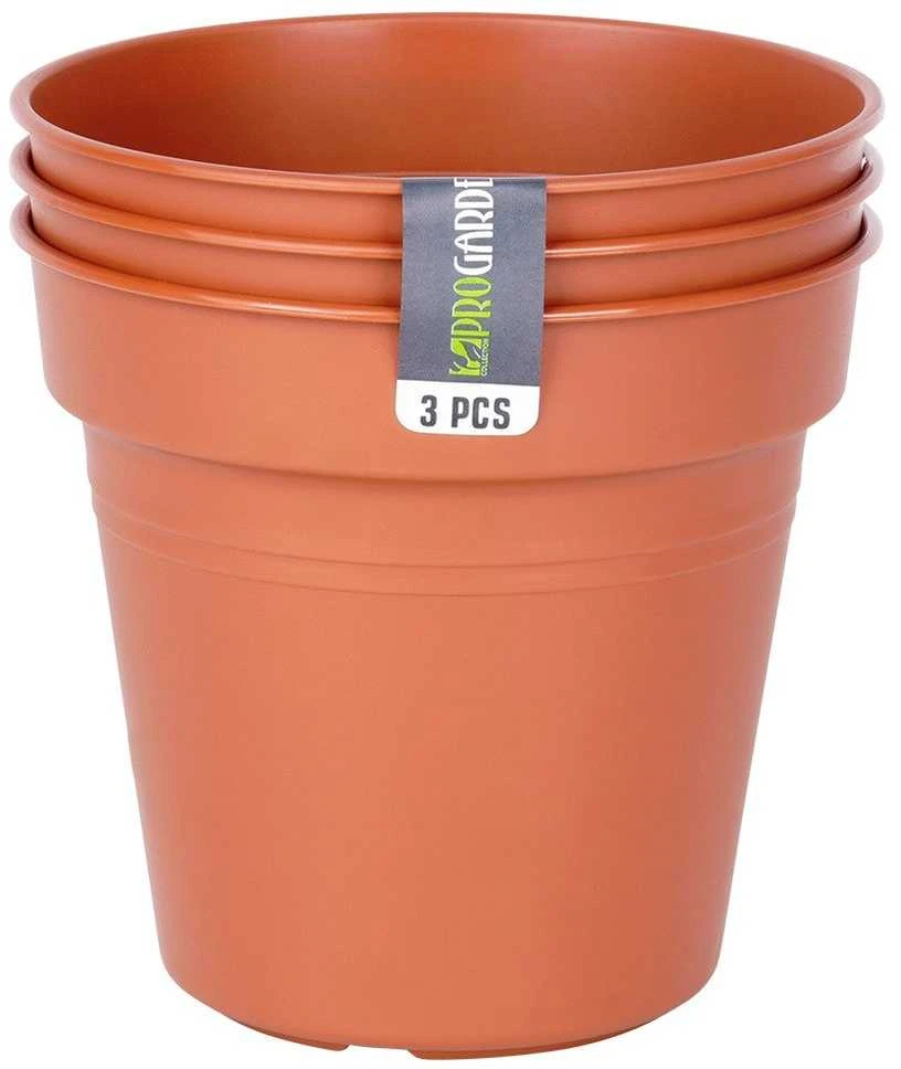 Ibergarden ProGarden Gėlių Vazonai 13 cm Plastikiniai 3vnt Orui Ir Lauko Naudojimui