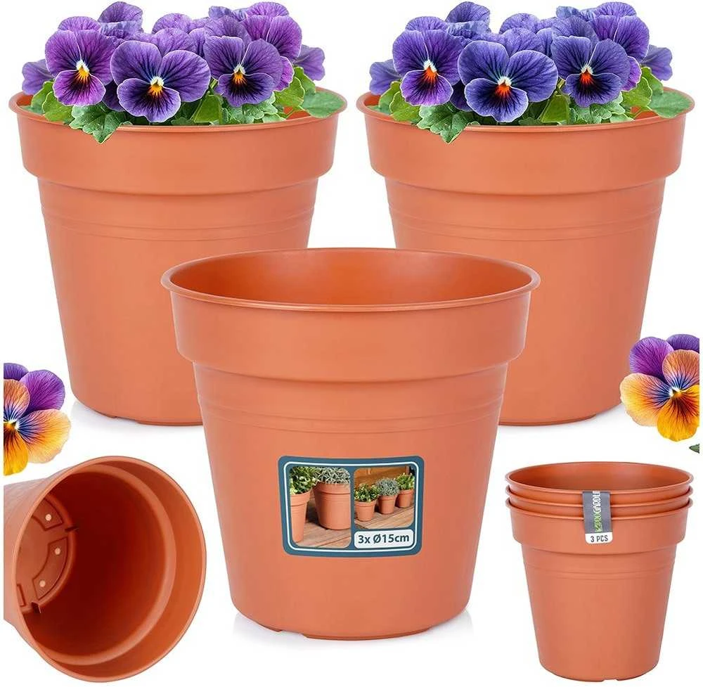 Ibergarden ProGarden Plastikinių Vazonų Rinkinys 3 vnt. 15 cm
