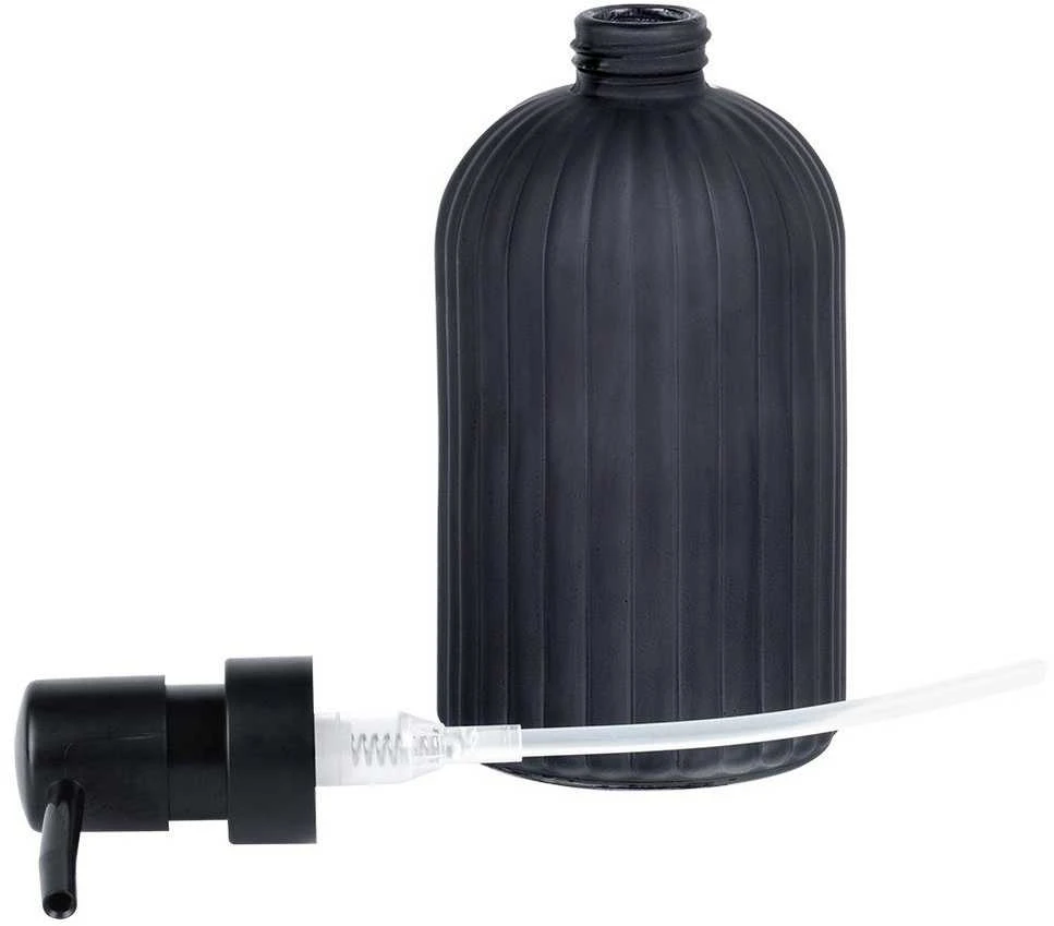 Skysto muilo dozatorius Vilde, juodas stiklinis, 400 ml
