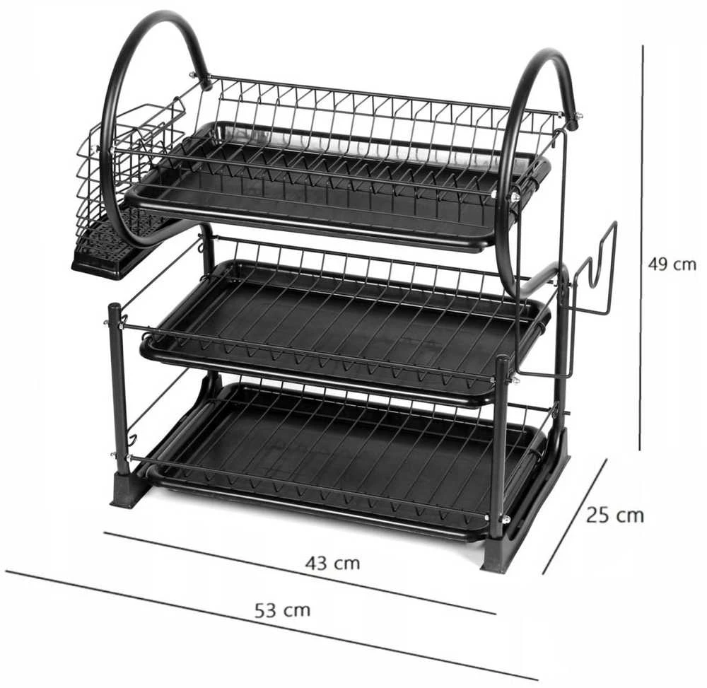Džiovintuvas DO NACZYŃ 3-POZIOMOWA 53 X 25 X 49CM BRUNBESTE BB-3411