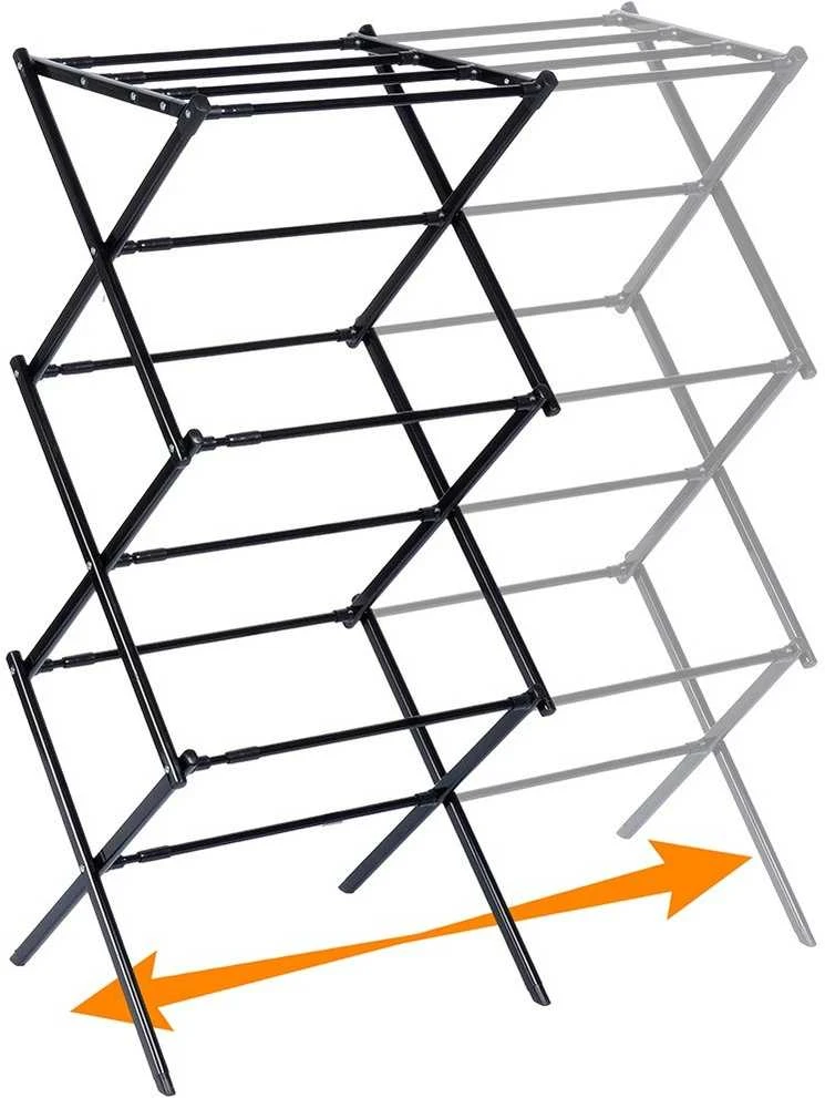 Vilde Vertikalus džiovyklė Metalinis Juodas Intreklaus 44,5-75x37,5x105 cm