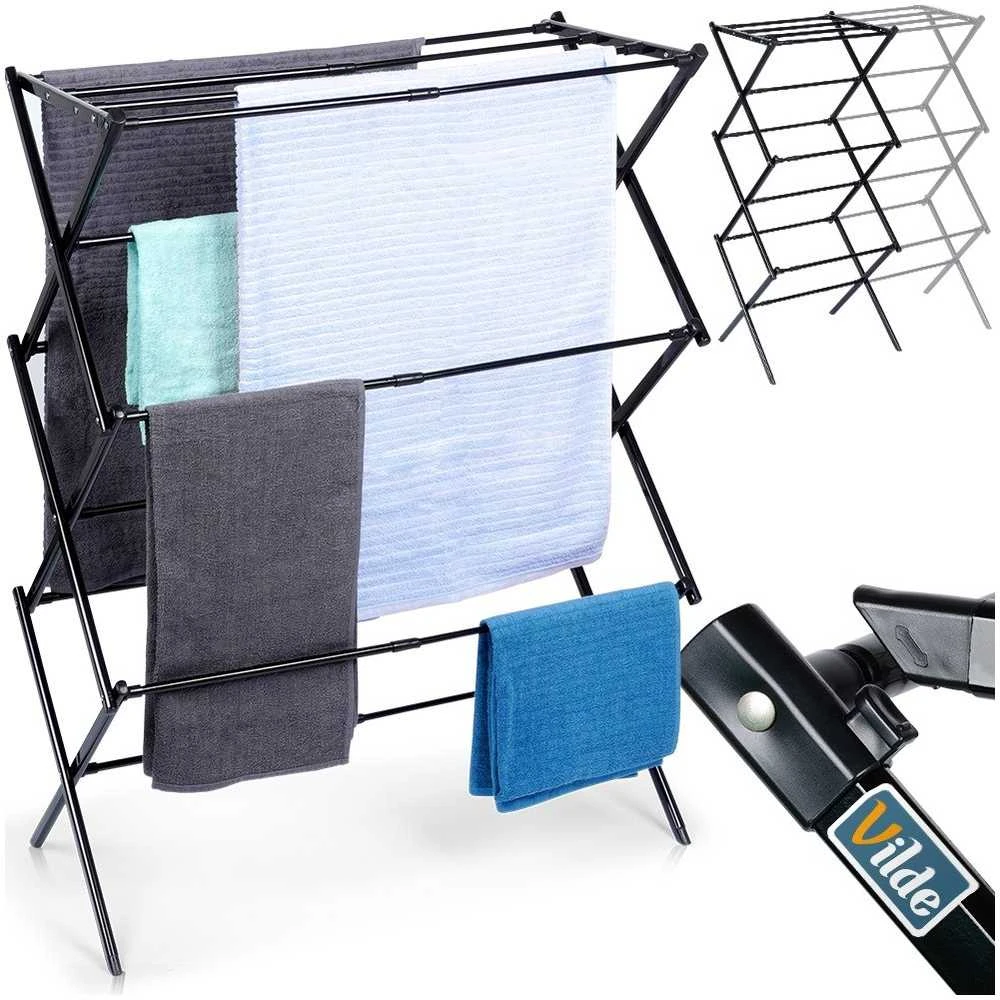 Vilde Vertikalus džiovyklė Metalinis Juodas Intreklaus 44,5-75x37,5x105 cm