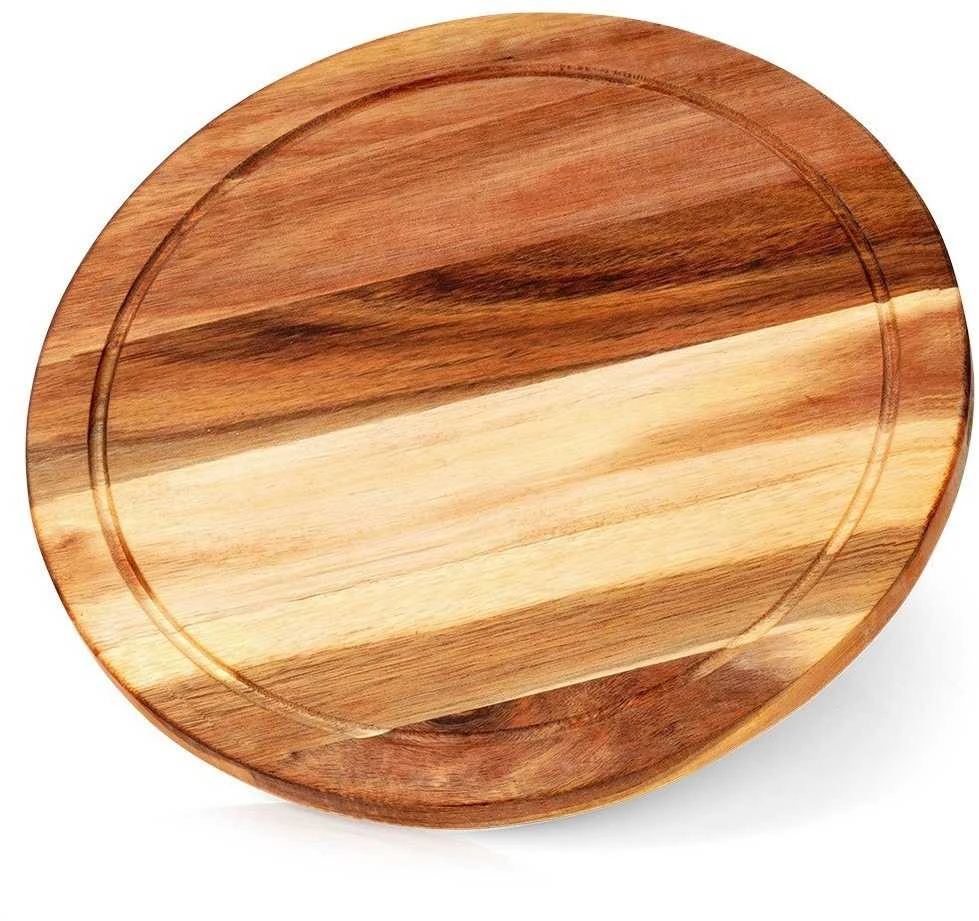 Excellent Houseware Akacijų Medienos Apvalus Pjaustymo ir Patiekimo Padas, 30 cm