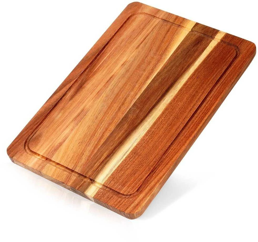 Excellent Houseware Akacijų medienos pjaustymo lenta 37x25 cm su giliu grioveliu