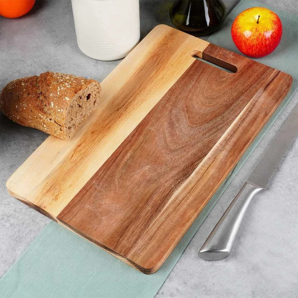 Excellent Houseware Natūralaus Akacijos Medžio Pjaustymo Lentelė 36x23 cm su Rankena