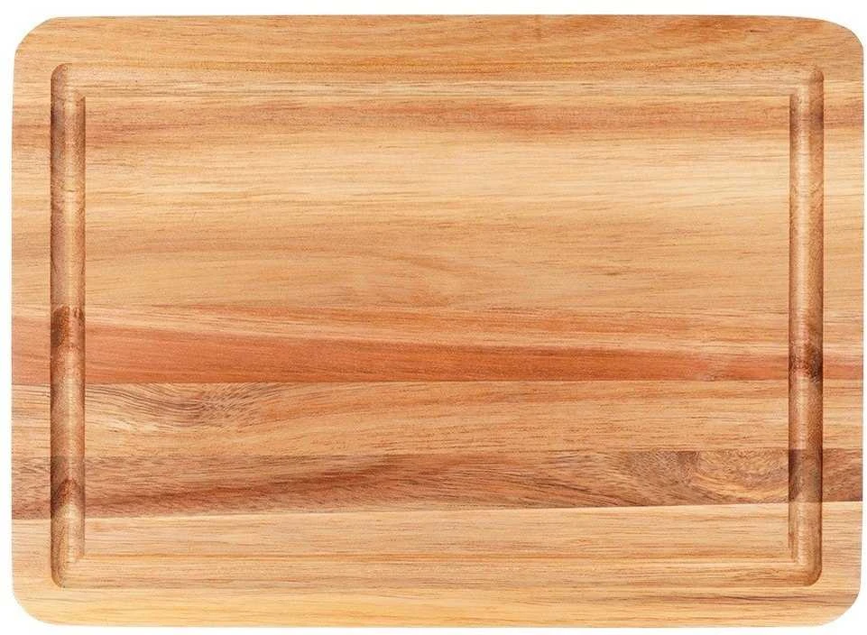 Excellent Houseware Holzschneidebrett Schneidebrett Holzbrett Servierbrett Servierplatte Schneidebrett aus Holz 28x20 cm