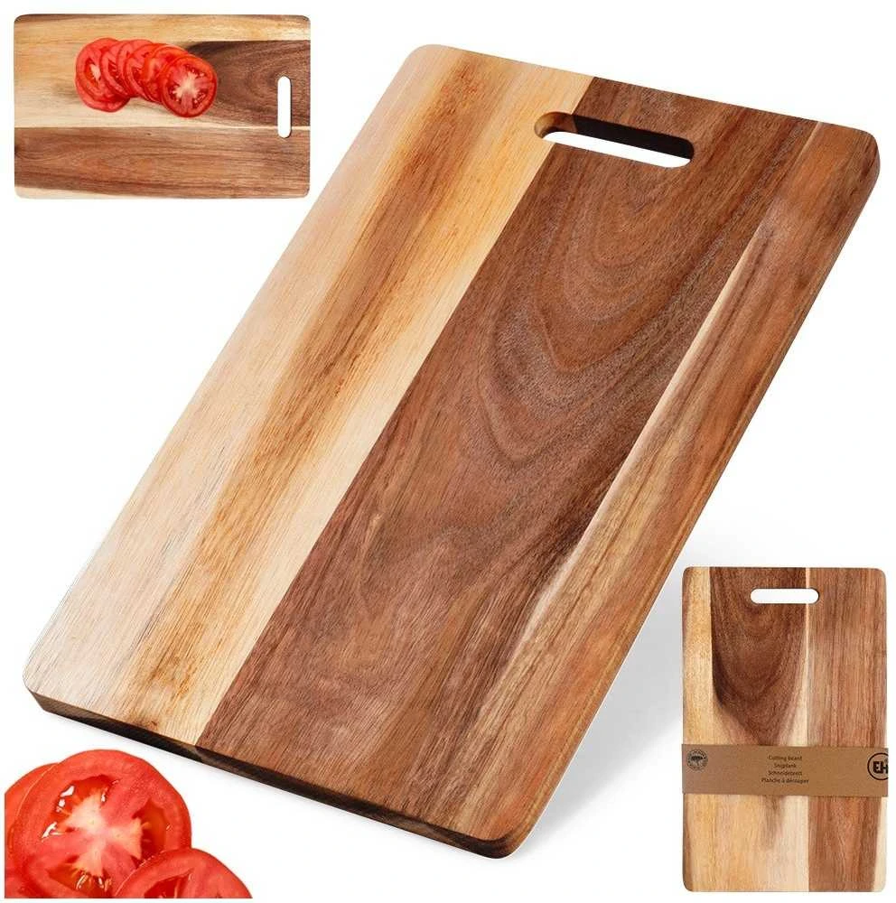 Excellent Houseware Natūralaus Akacijos Medžio Pjaustymo Lentelė 36x23 cm su Rankena