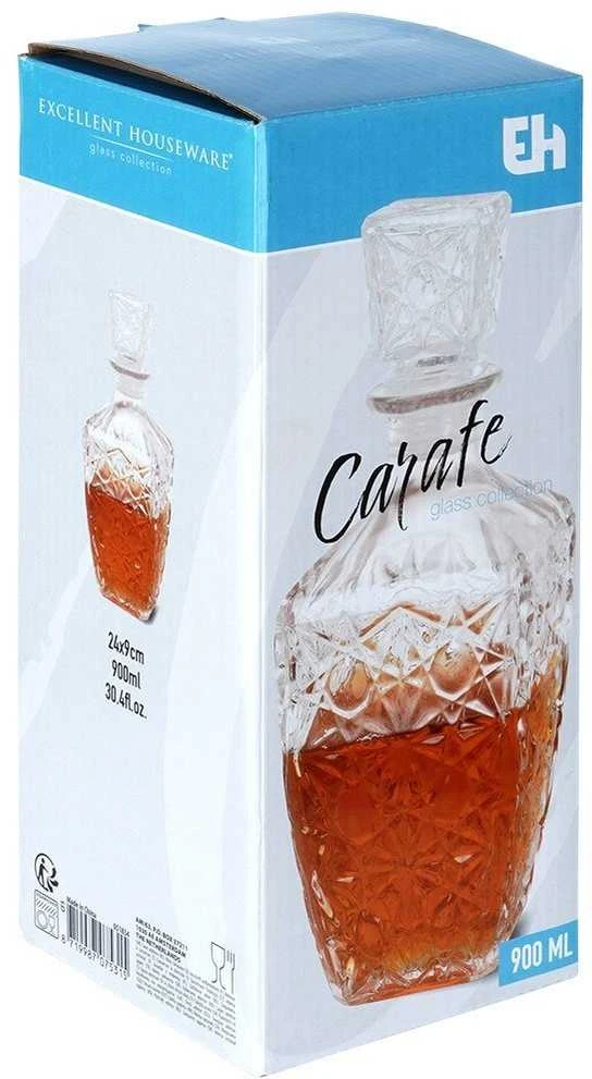 Excellent Houseware Stiklinė karafka whisky 830 ml