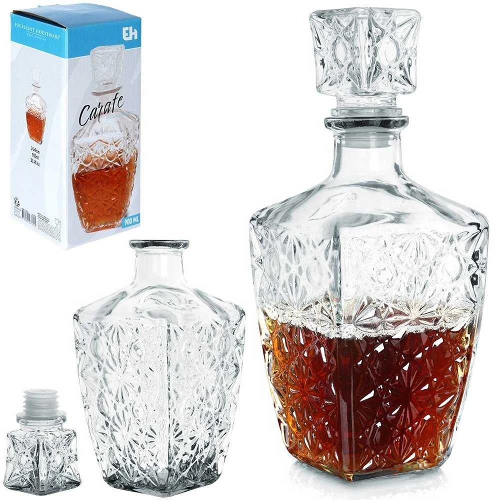 Excellent Houseware Stiklinė karafka whisky 830 ml