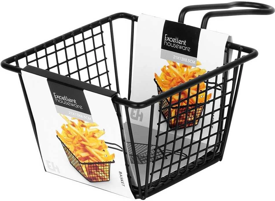 Mondex Metalinis užkandžių krepšelis su rankena - 22x13x9 cm - Frietmand