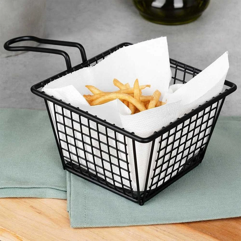 Mondex Metalinis užkandžių krepšelis su rankena - 22x13x9 cm - Frietmand
