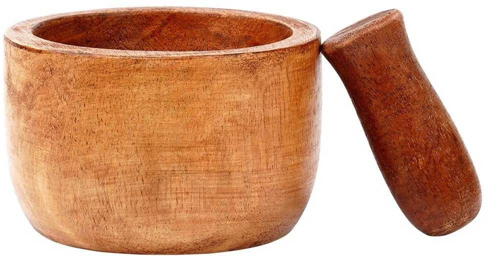 Home Styling Collection Mörser Holzmörser Küchenmörser Gewürzmörser mit Stößel aus Holz