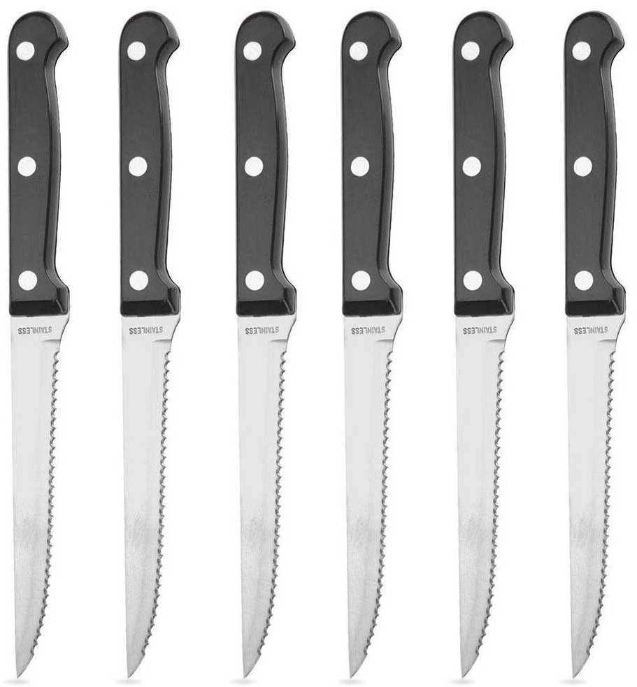 Carrefour Home Plieniniai steiko peiliai 21 cm 6 vnt.