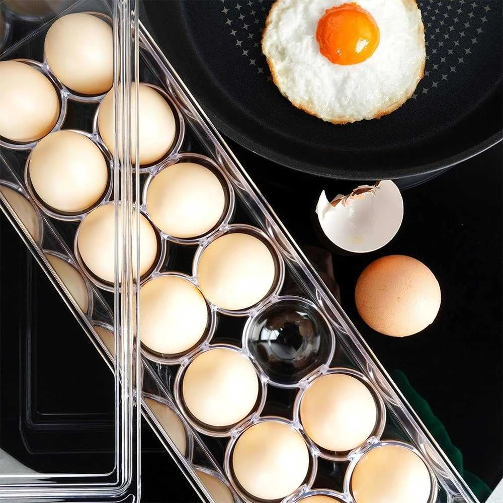Storage Solutions Kiaušinių saugojimo dėžutė su dangteliu 14 kiaušiniams