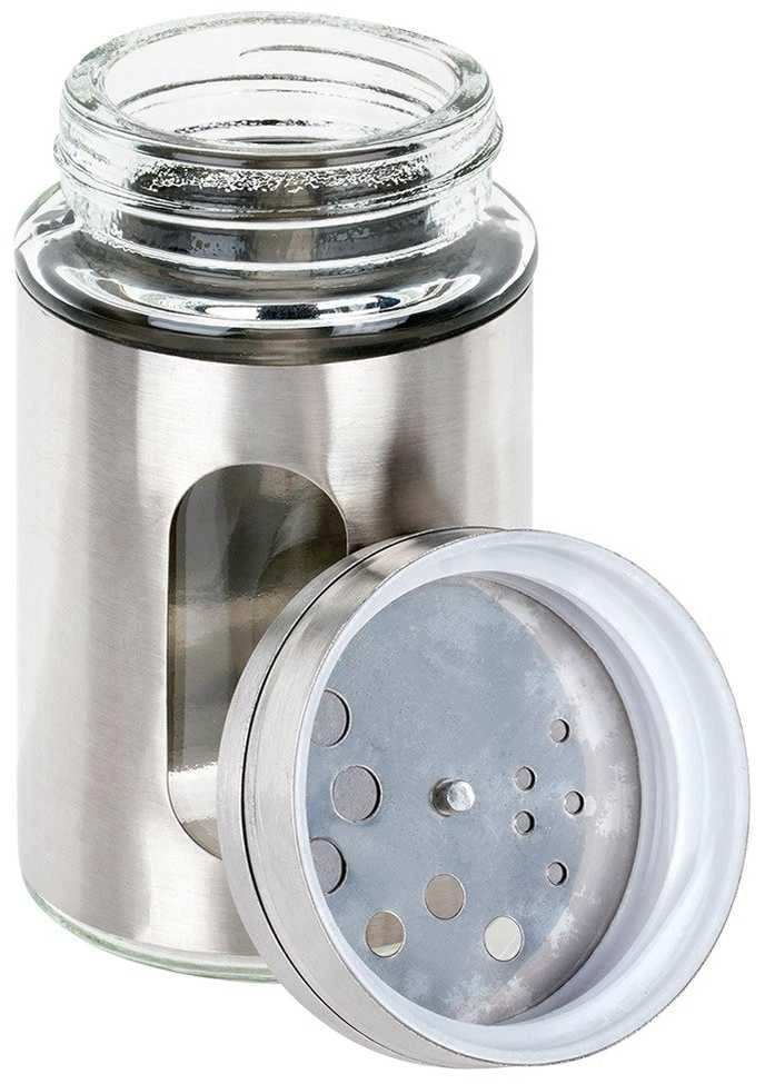 Excellent Houseware Praktinė Prieskonių Dėžutė Stiklinė 100 ml - Prieskonių Barstytuvė - Stiklinė Talpa - Su Daugiasluoksniais Dozavimo Angomis