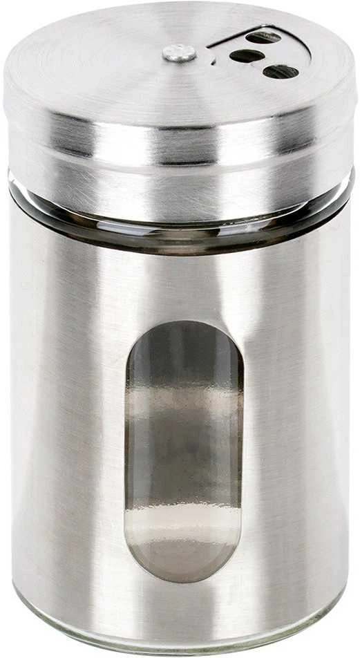 Excellent Houseware Praktinė Prieskonių Dėžutė Stiklinė 100 ml - Prieskonių Barstytuvė - Stiklinė Talpa - Su Daugiasluoksniais Dozavimo Angomis
